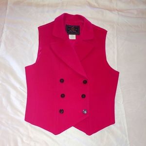 Vintage Cashmere Double Breasted Fuchsia Vest